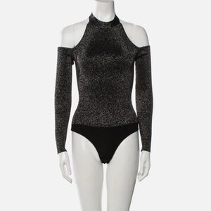 CUSHNIE Mock Neck Women's Sweater Size: XS Brand New Black Shimmer